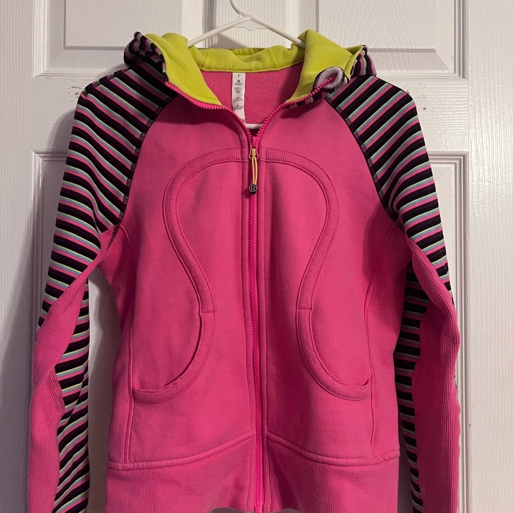 Pink Striped Lululemon Hoodie size 6